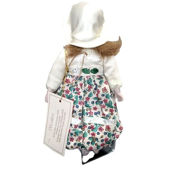 Vintage 1983 December Girl Gorham Doll Ornament Porcelain Face Month Collection - Picture 4 of 7